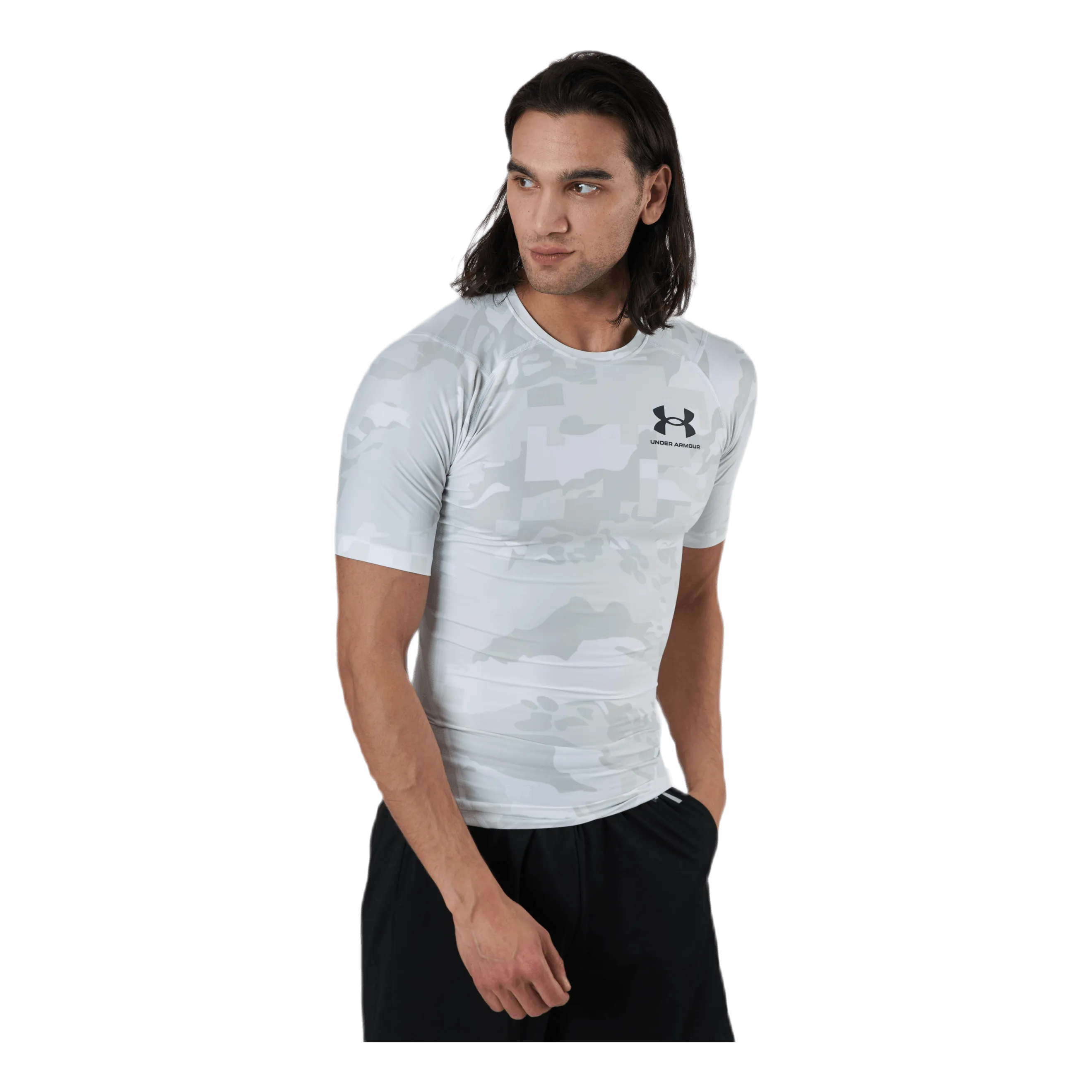 Under Armour HG Isochill Comp Print SS White