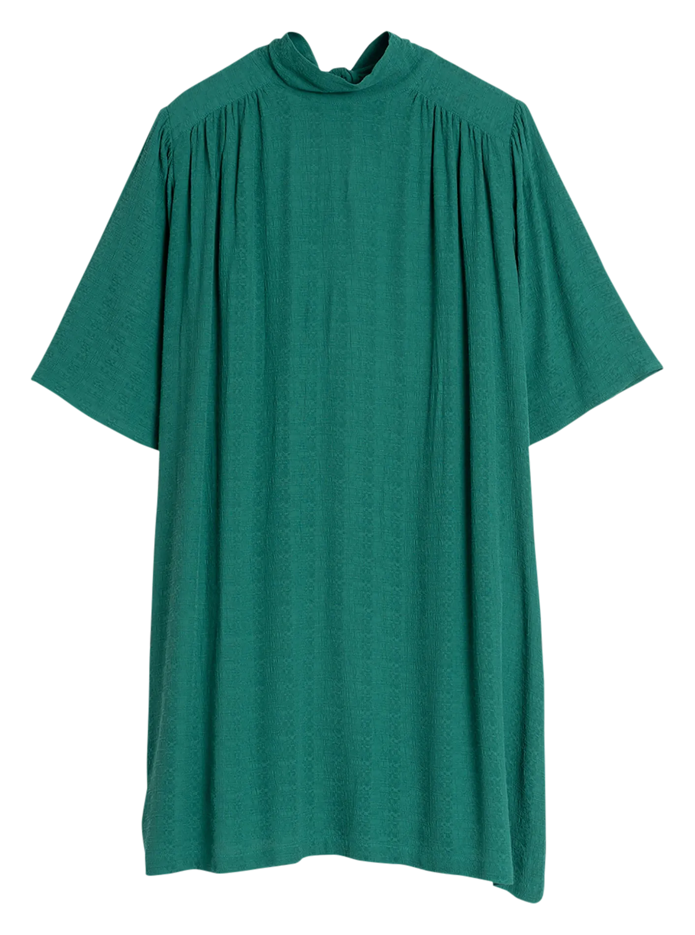 Vestido corto con cuello alto en verde