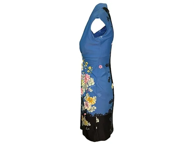 Vestido estampado Roberto Cavalli azul y multicolor Talla US S 