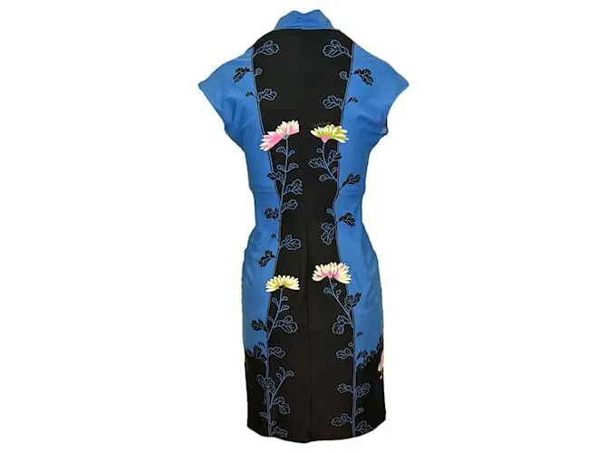 Vestido estampado Roberto Cavalli azul y multicolor Talla US S 