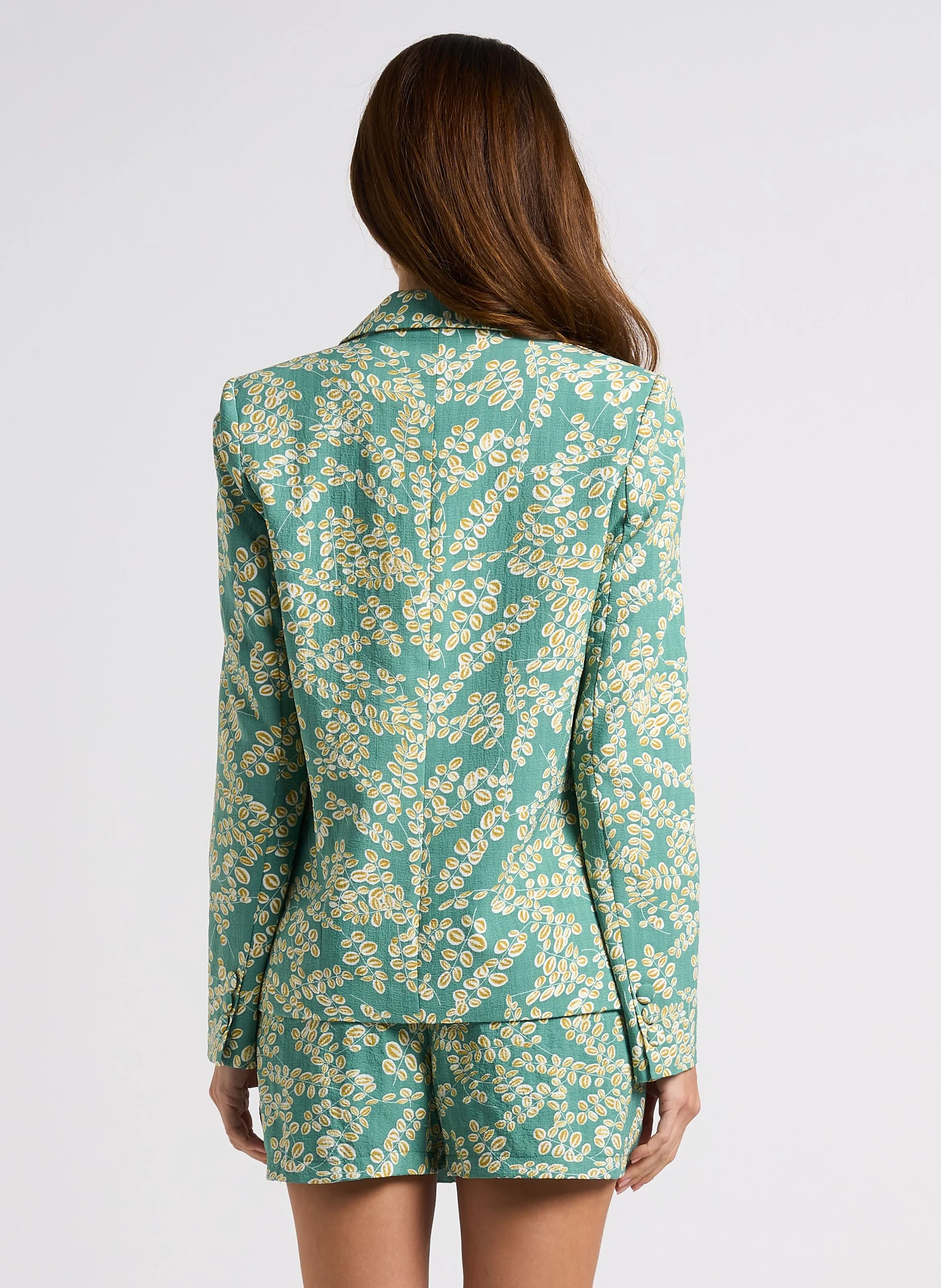 VOLUBILISE - Chaqueta de traje recta estampada en verde