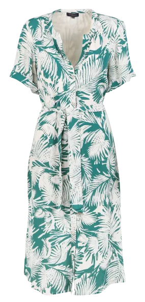 ZUMILIA - Vestido camisero recto estampado en verde